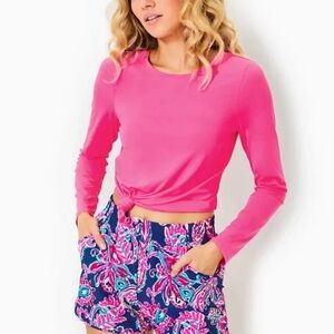 Lilly Pulitzer Westley Luxletic Long Sleeve Top Tee Passion Fruit Pink Sz Small